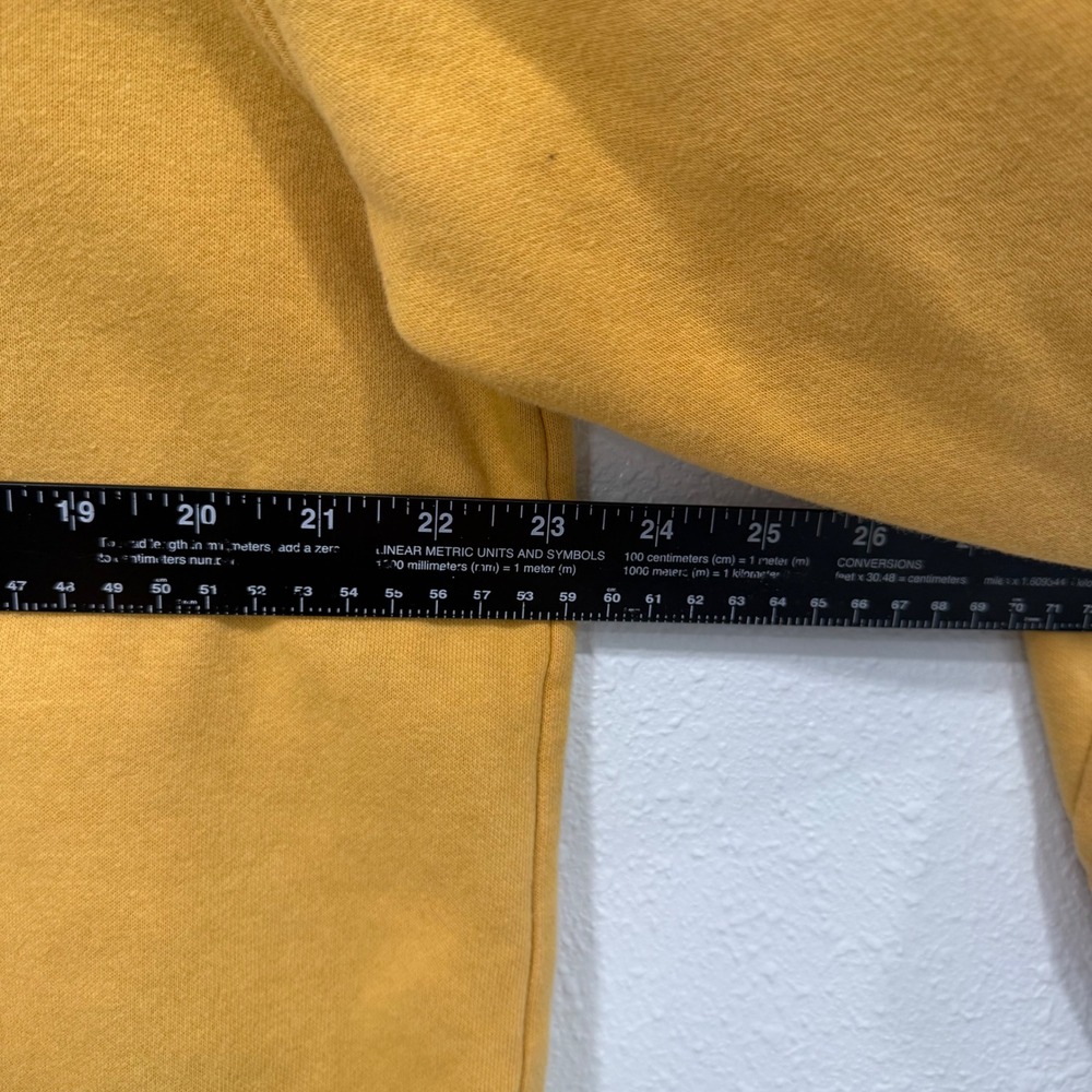 The North Face Mens Hoodie Mustard Yellow Graphic Logo Pullover Sweatshirt L - Picture 5 of 8